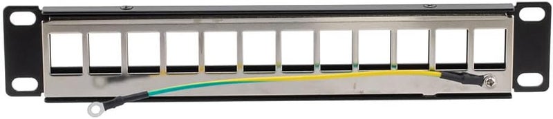 NavePoint 10 Inch Wide 12-Port Modular Patch Panel, 1U, Black - Image 3